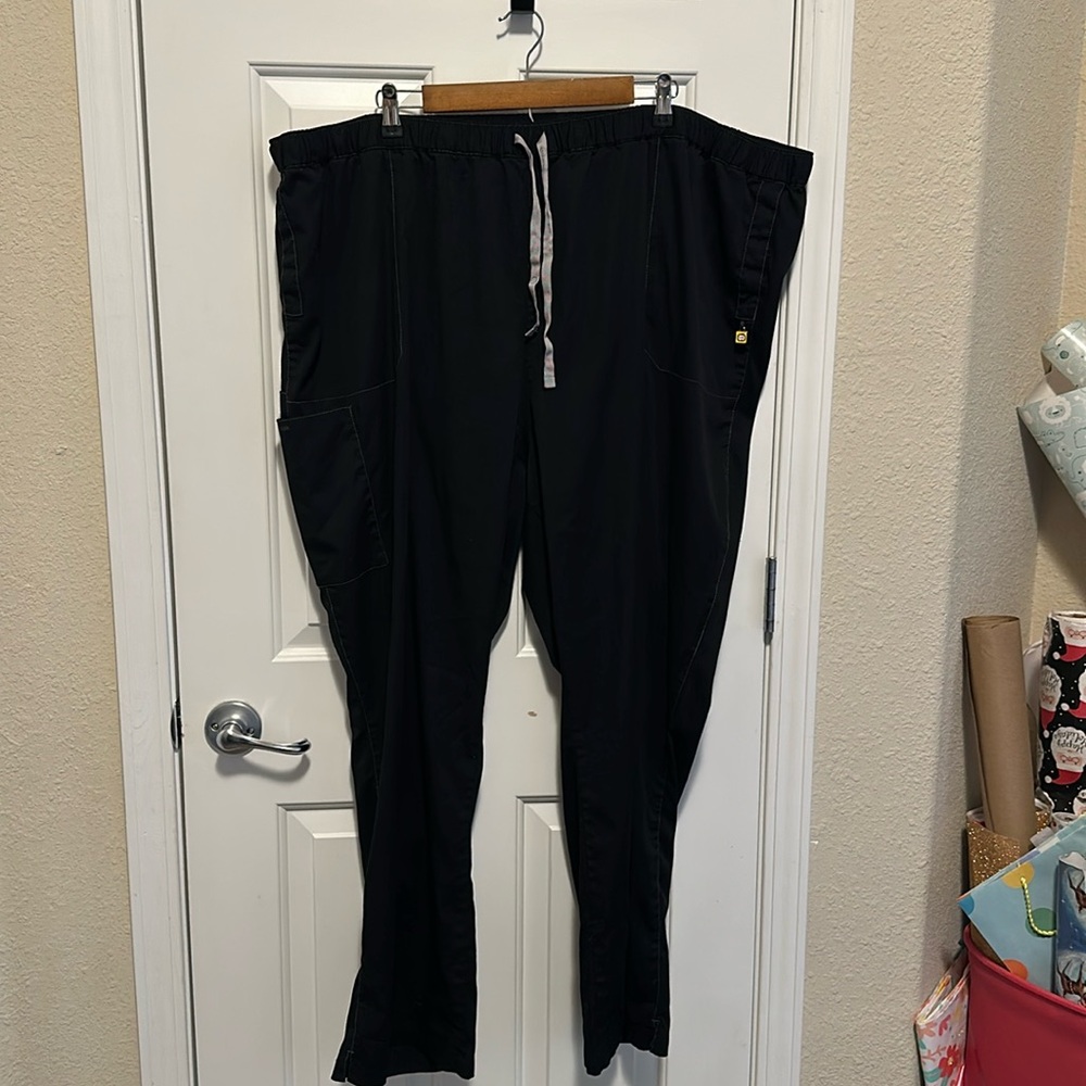 Plus Size Black WonderWink Scrub Pants
